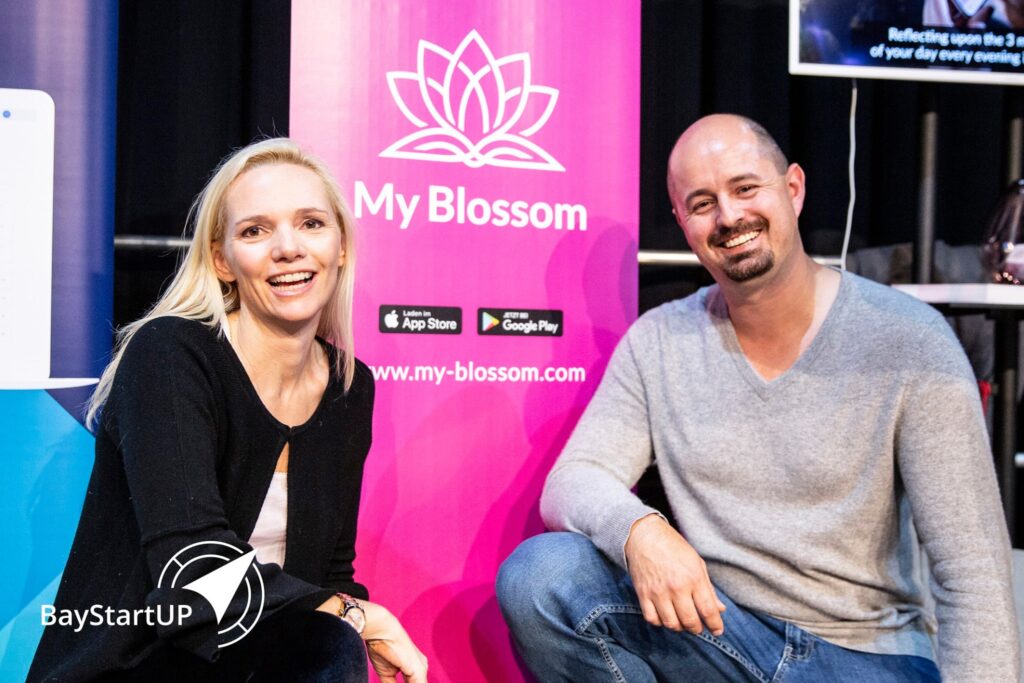 My Blossom at BayStartUp: Julia Laukemann and Ralph Karliczek.